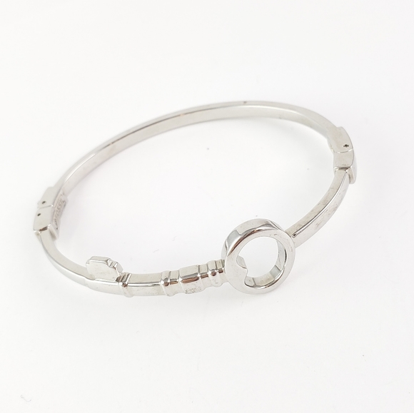 Fossil Jewelry - Fossil Key Bangle Bracelet Hinged Silver Tone